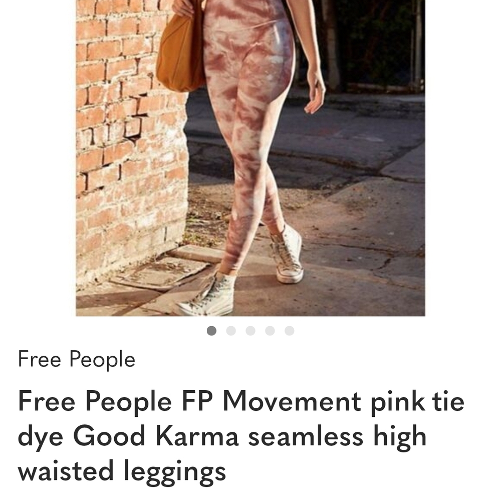 Free People Pink and White Tie Dye Leggings Size M/L